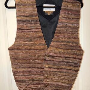 Boot County Leather Brown Textured Vest
